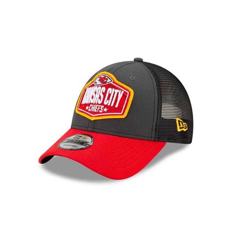 NFL Kansas City Chiefs Draft 9Forty Adjustable (CUI8102) - Grey New Era Caps